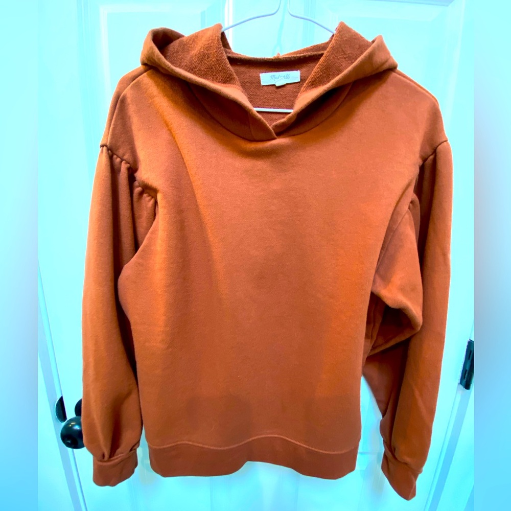 Madewell puff sleeve hoodie sweatshirt